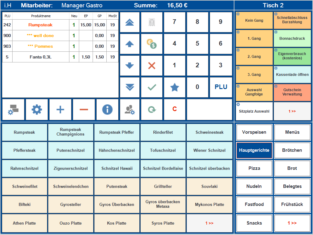 Kassensoftware Gastronomie GastroSoft light - bis zu 10 Tische + TSE Einheit KassenSichV Finanzamtkonform