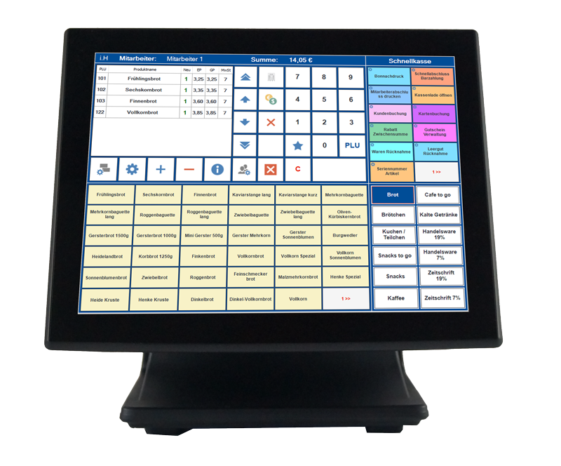 Gastro Kassensystem 15 Zoll Touch SpeedySet I5 CPU + Kassensoftware GastroSoft + TSE-VIP-Paket